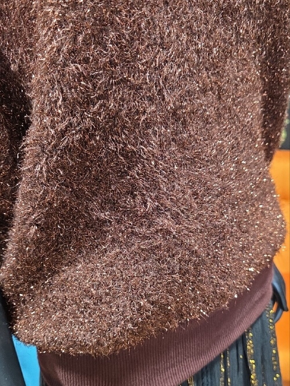 Maeve Sparkle Open-Back Sweater in Brown - Picture 8 of 10